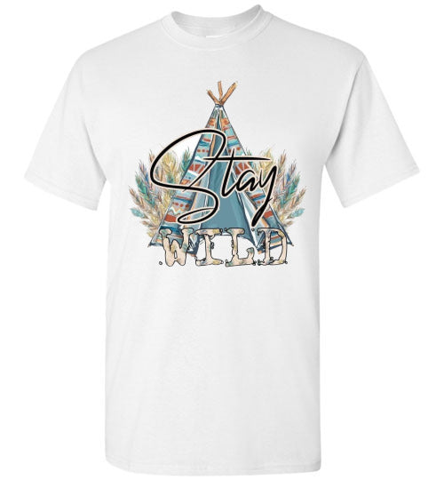 Stay Wild Native American Navajo Southwestern Graphic Tee Shirt Top