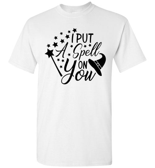 I Put A Spell On You Halloween Witch Graphic Tee Shirt Top