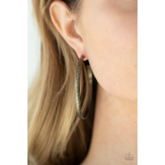 Rustic Radius - Brass Earrings 831