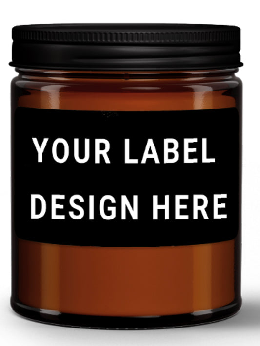 Customized NATURAL WAX CANDLE IN AMBER JAR (9oz)