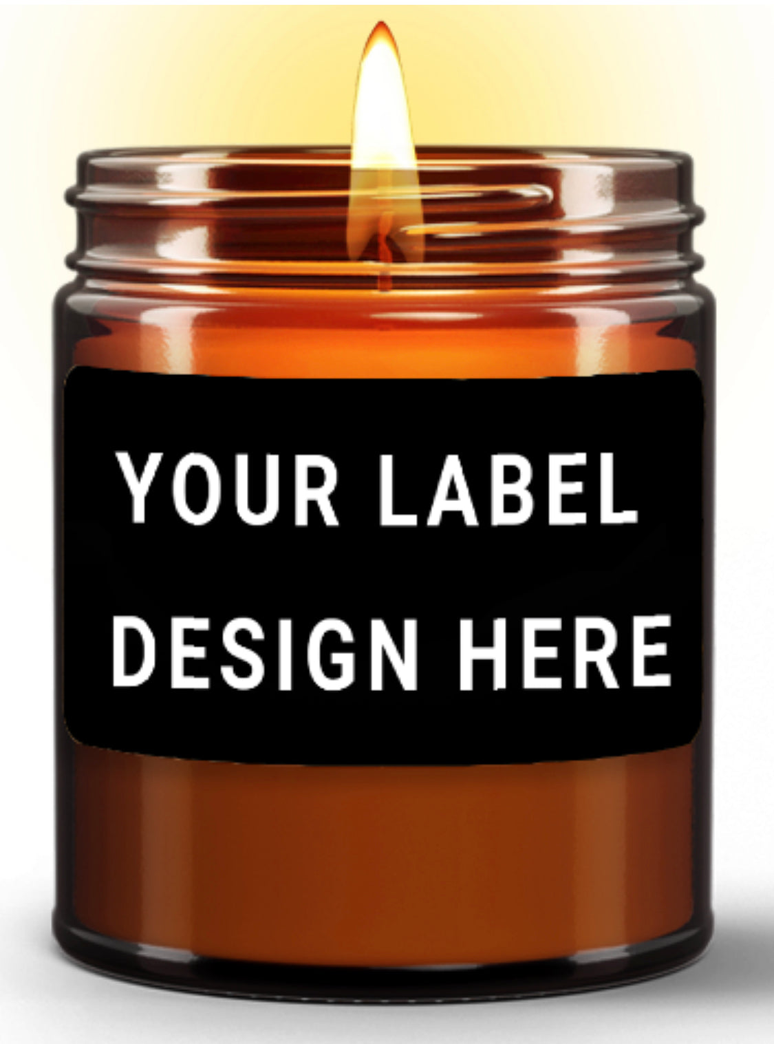 Customized NATURAL WAX CANDLE IN AMBER JAR (9oz)