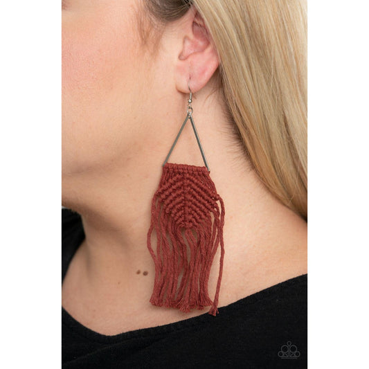 Macrame Jungle - Brown Earrings 818