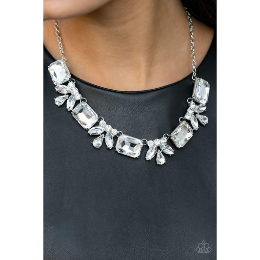 Long Live Sparkle - White Necklace Earring Set Spring Collection