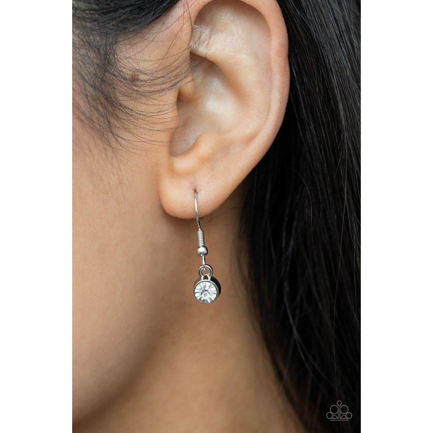 Long Live Sparkle - White Necklace Earring Set Spring Collection