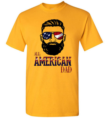 All American Dad Patriotic American Americana Graphic Tee Shirt Top