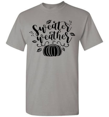 Sweater Weather Pumpkin Fall Graphic T-Shirt Top