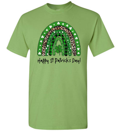 Lucky Irish Rainbow Graphic Tee Shirt Top T-Shirt