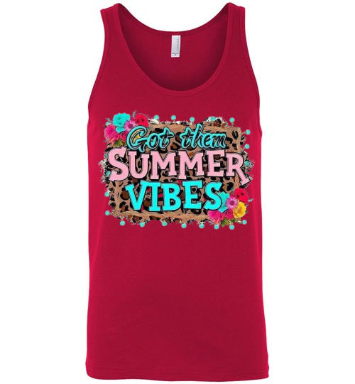 Got Them Summer Vibes Graphic Print Unisex Tank Top Canvas Shirt