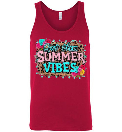 Got Them Summer Vibes Graphic Print Unisex Tank Top Canvas Shirt