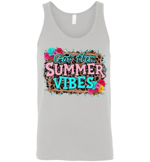 Got Them Summer Vibes Graphic Print Unisex Tank Top Canvas Shirt