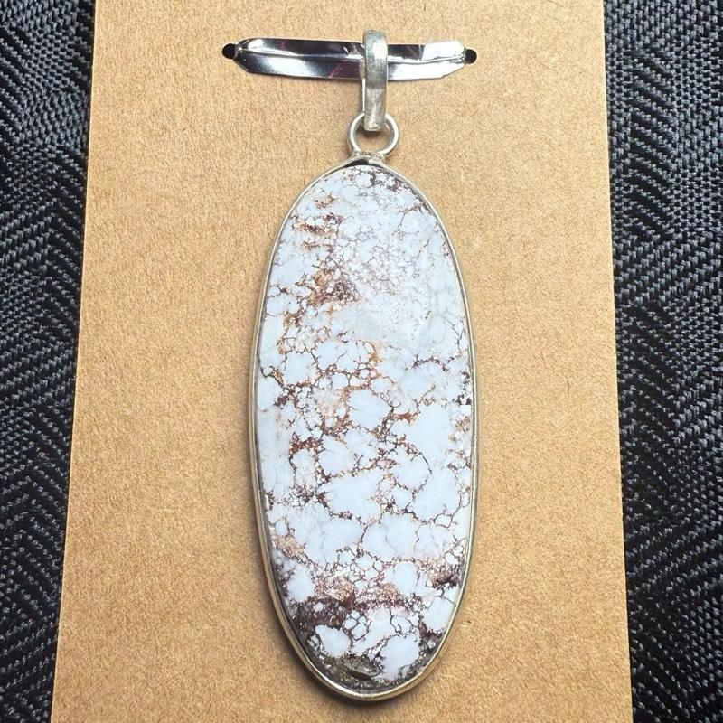 White Horse Jasper .925 Sterling SIlver Overlay Pendants