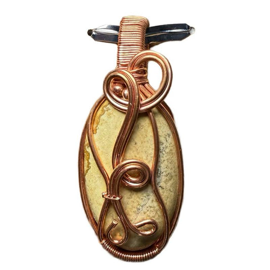 Copper Wire Wrap Picture Jasper Pendant
