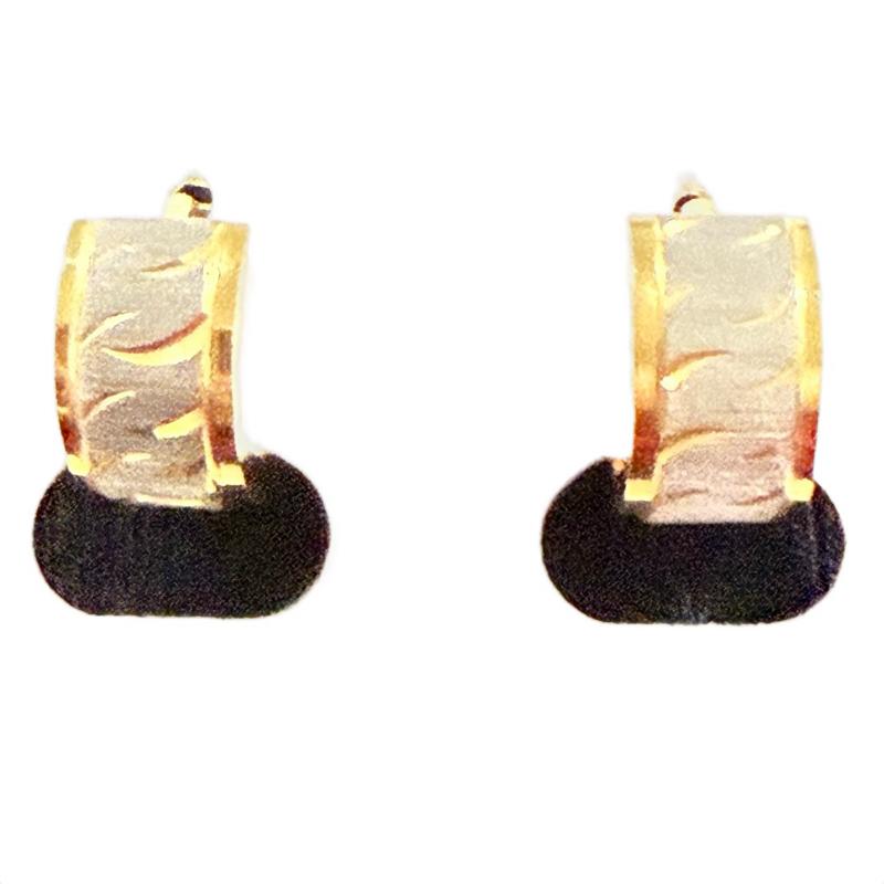 Gold & Silver Mixed Metal Stainless Steel Huggie Double Sided Earrings
