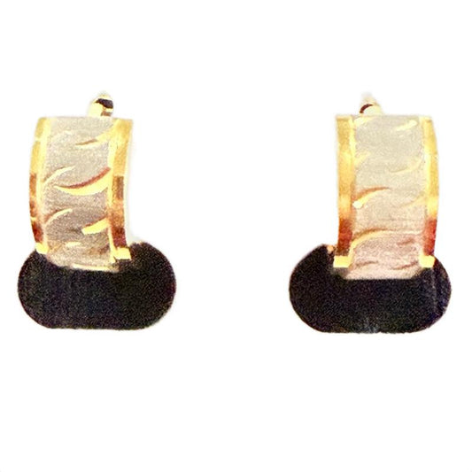 Gold & Silver Mixed Metal Stainless Steel Huggie Double Sided Earrings