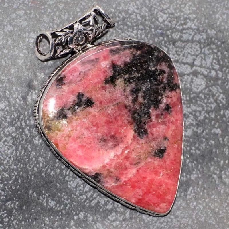 Rhodonite .925 Sterling Silver Overlay Pendants