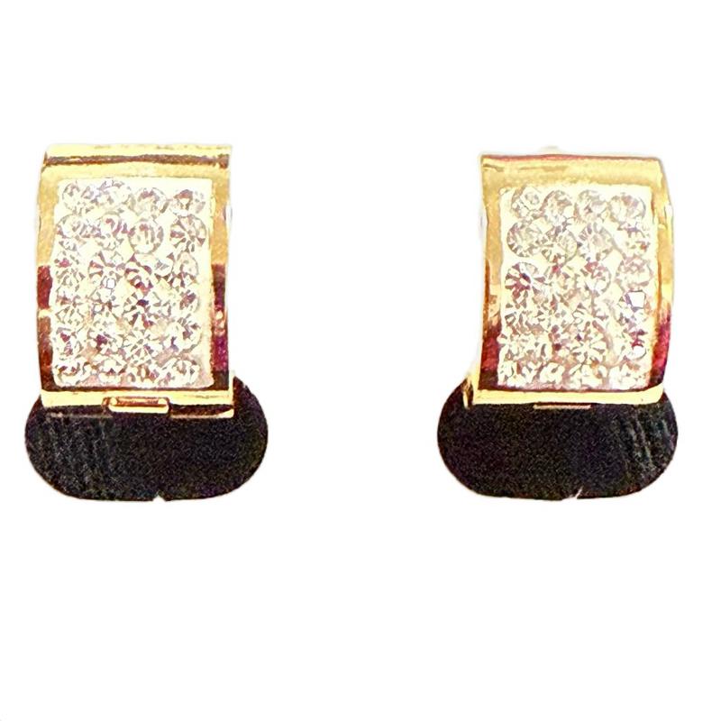 Bling Gold & Silver Mixed Metal Stainless Steel Huggie Double Sided Earrings