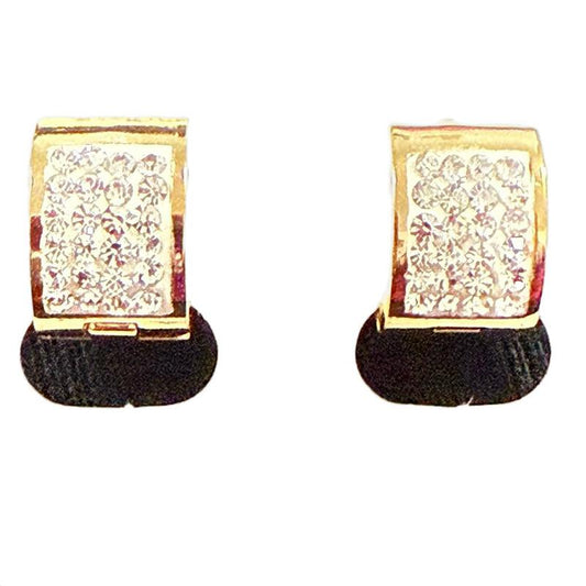 Bling Gold & Silver Mixed Metal Stainless Steel Huggie Double Sided Earrings