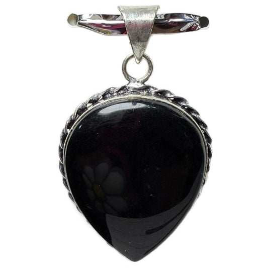 Black Onyx .925 Sterling Silver Overlay Pendants