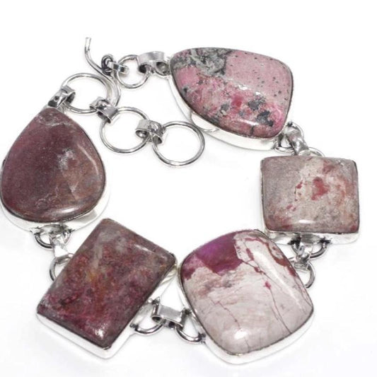 9" Colbalt Calcite Toggle .925 Silver Overlay Bracelet