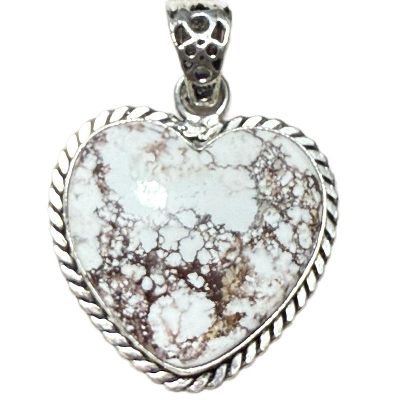 White Horse Jasper .925 Sterling SIlver Overlay Pendants