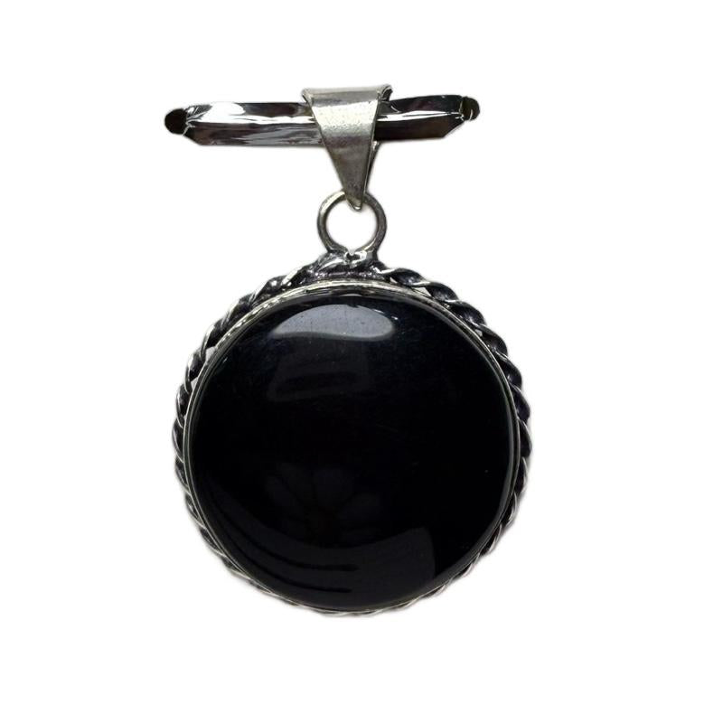 Black Onyx .925 Sterling Silver Overlay Pendants
