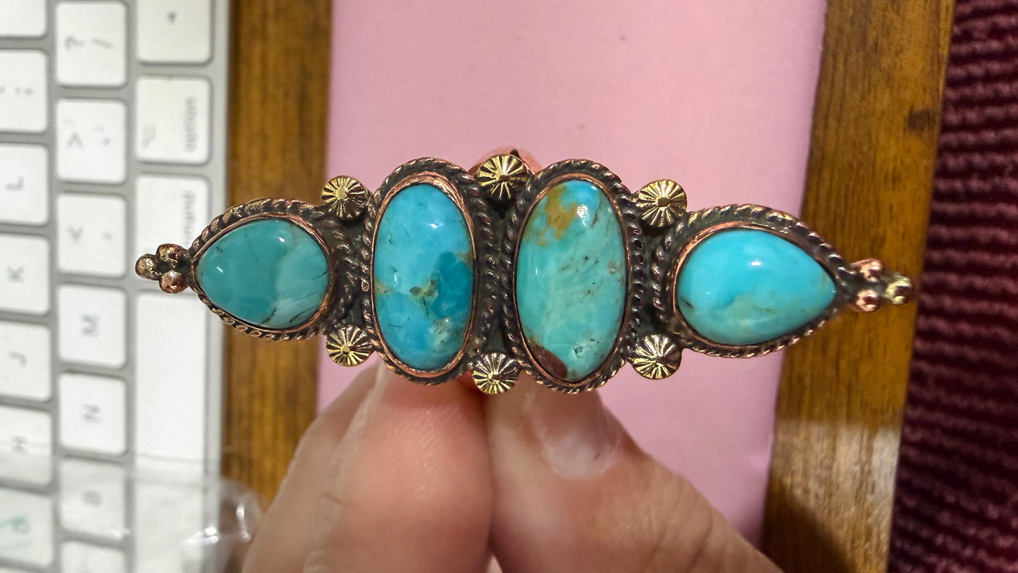 Pure Copper Natural Stone Rings