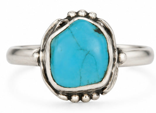 Size 5 Turquoise .925 Sterling Silver Ring