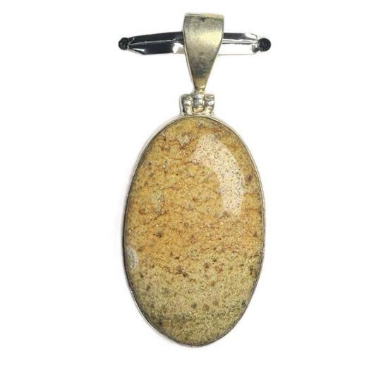 Picture Jasper .925 Sterling Silver Overlay Pendant