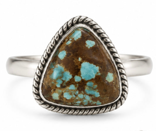 Size 6.5 Mine Number 8 Premium Turquoise Ring Set in .925 Sterling Silver