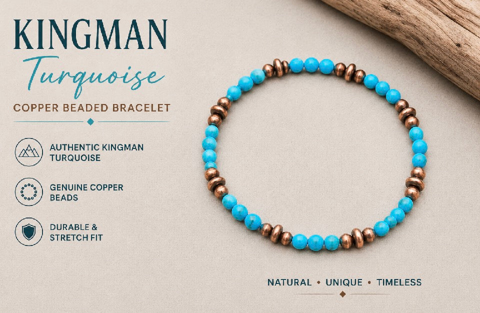 Copper Beaded and Natural Stone Bracelets