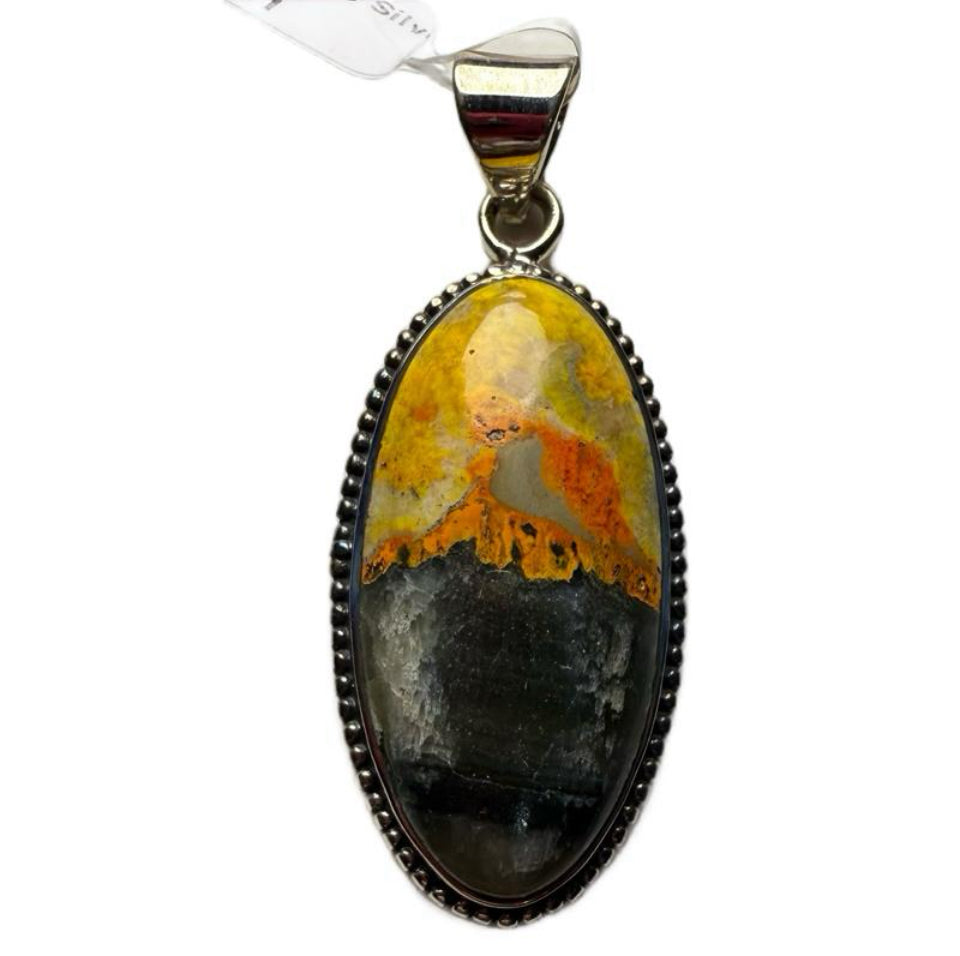 Bumble Bee Jasper .925 Sterling Silver Pendant