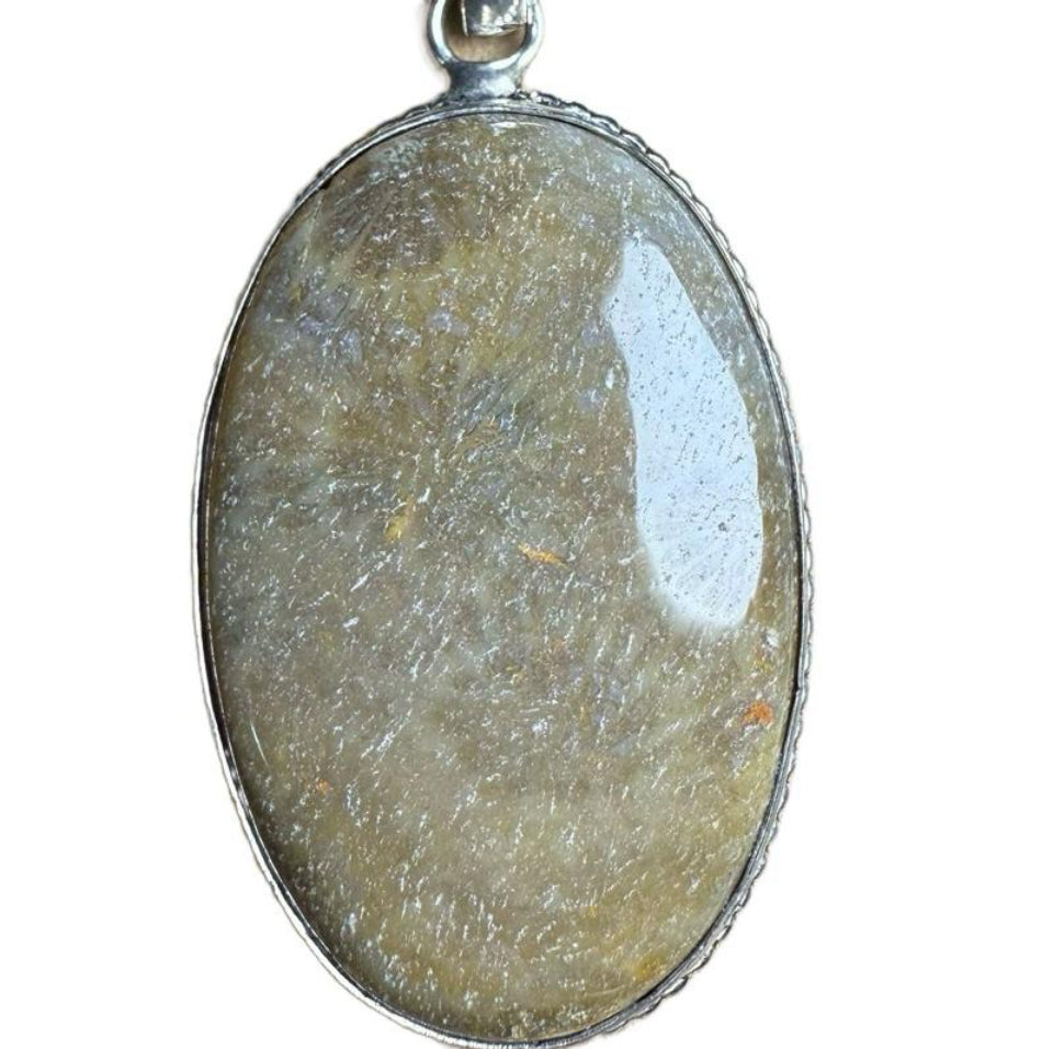 Natural Stone .925 Sterling Silver Overlay Pendant