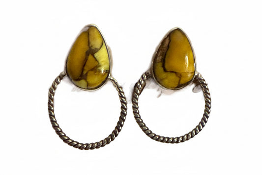 Honey Dahlia Turquoise .925 Sterling Silver Earrings