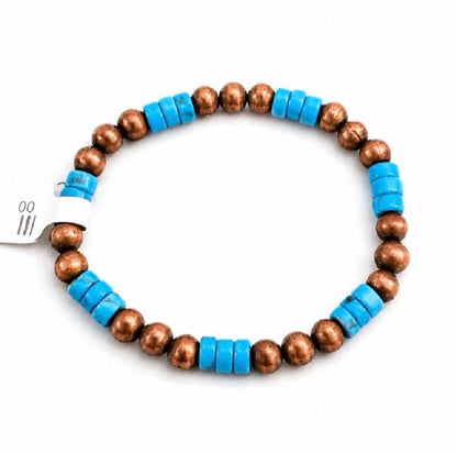 Copper Beaded and Natural Stone Bracelets