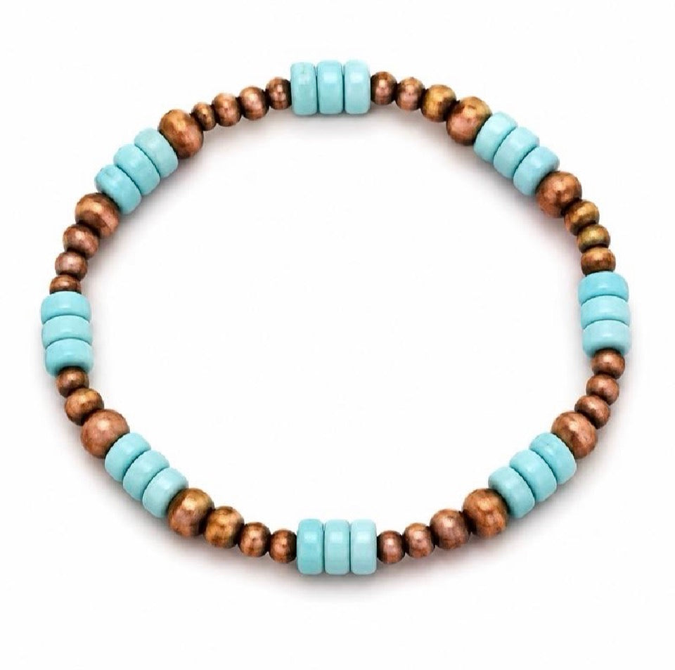 Copper Beaded and Natural Stone Bracelets