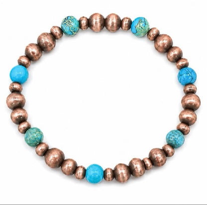 Copper Beaded and Natural Stone Bracelets