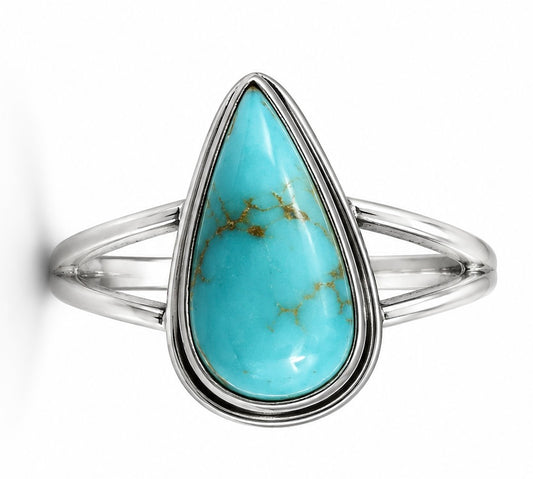 Size 7 Turquoise .925 Sterling Silver Ring