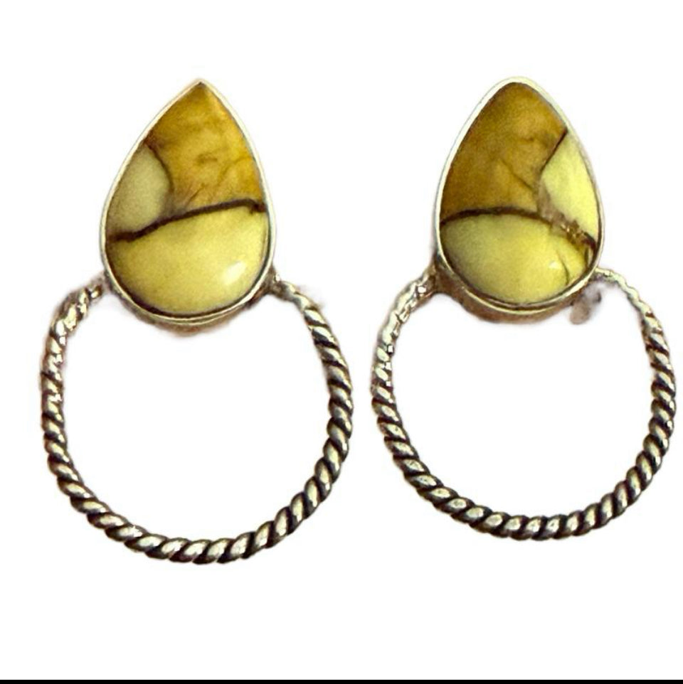 Honey Dahlia Turquoise .925 Sterling Silver Earrings