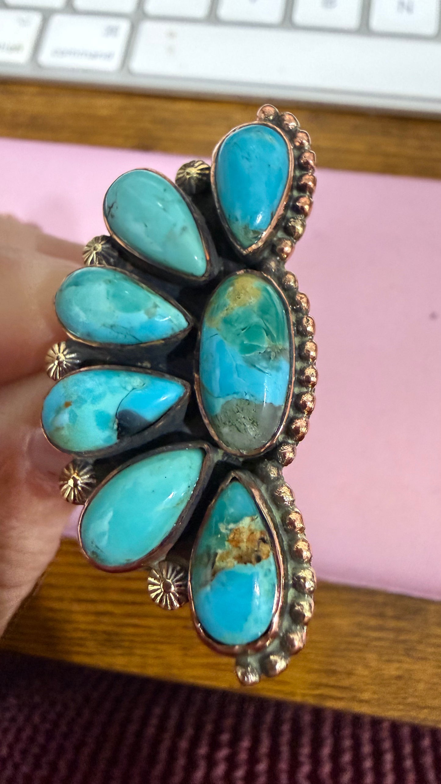 Pure Copper Natural Stone Rings