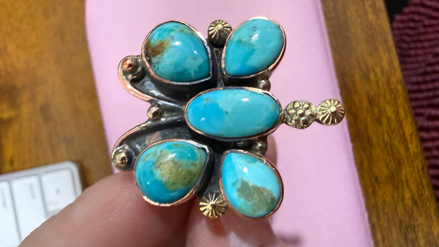 Pure Copper Natural Stone Rings