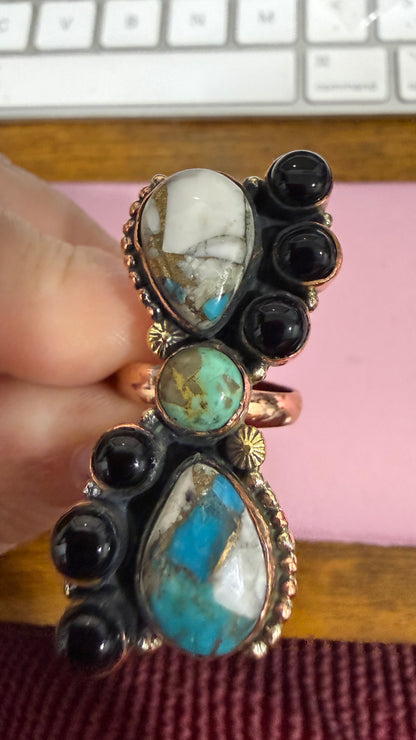 Pure Copper Natural Stone Rings