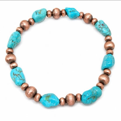 Copper Beaded and Natural Stone Bracelets