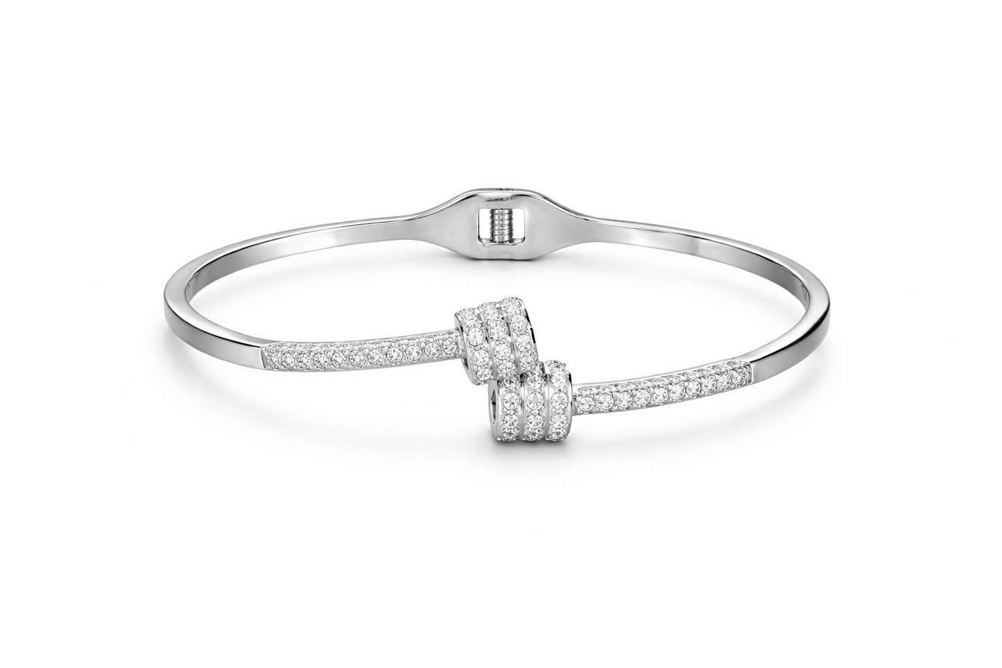 Silver Hinged Bangle Bracelet