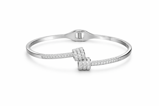 Silver Hinged Bangle Bracelet