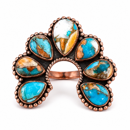 Pure Copper Natural Stone Rings