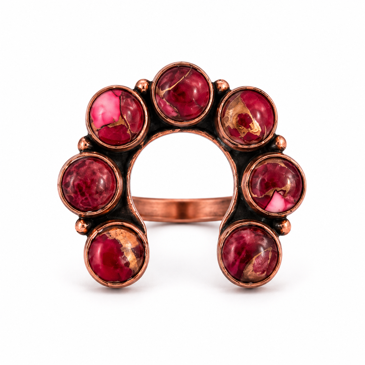 Pure Copper Natural Stone Rings