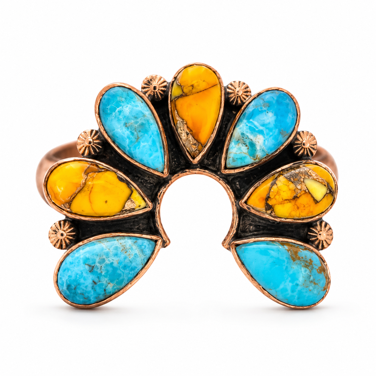 Pure Copper Natural Stone Rings