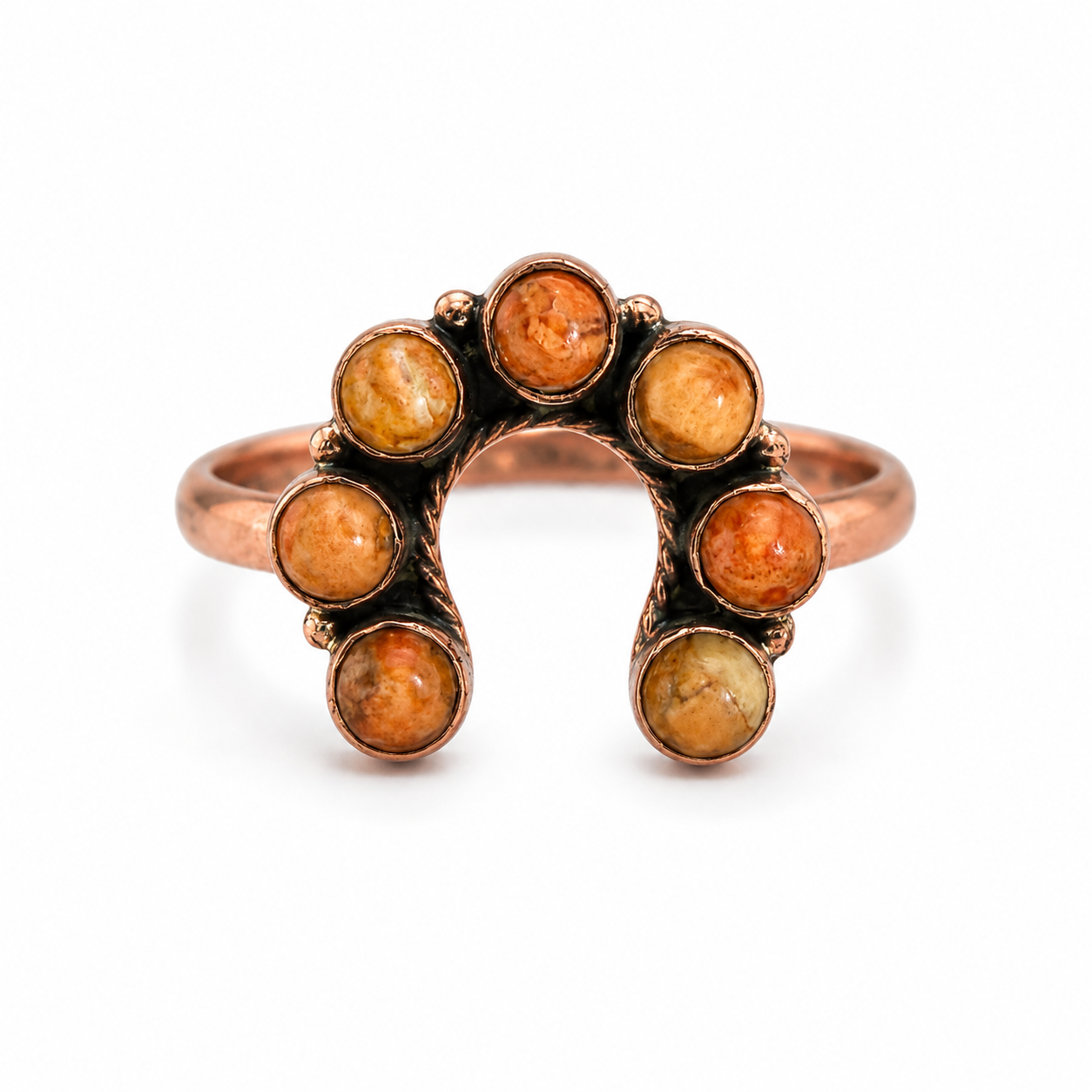 Pure Copper Natural Stone Rings