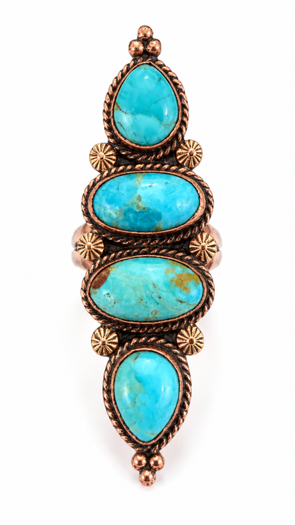 Pure Copper Natural Stone Rings