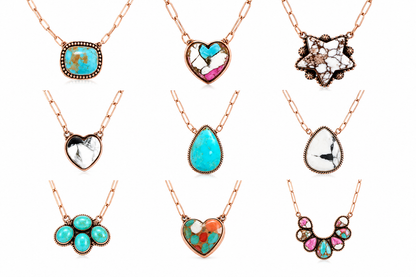 Pure Copper & Natural Stone Necklaces